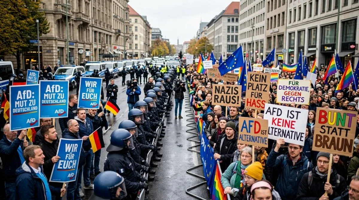 Afd Wahlplakat Demo Protest Gegendemo Strasse Politik
