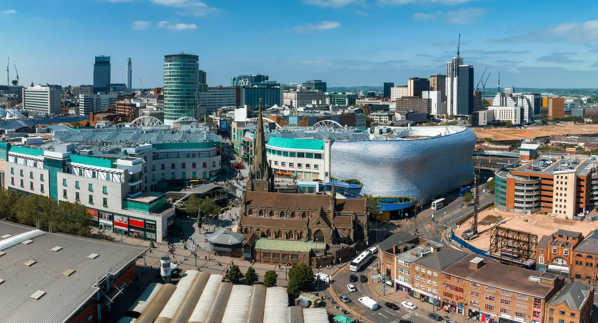 Birmingham Skyline St Martins Kirche Bullring West Midlands Zweitgroesste Stadt 