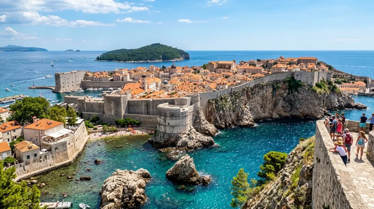 Dubrovnik Kroatien Altstadt Mauer Meer Sommer