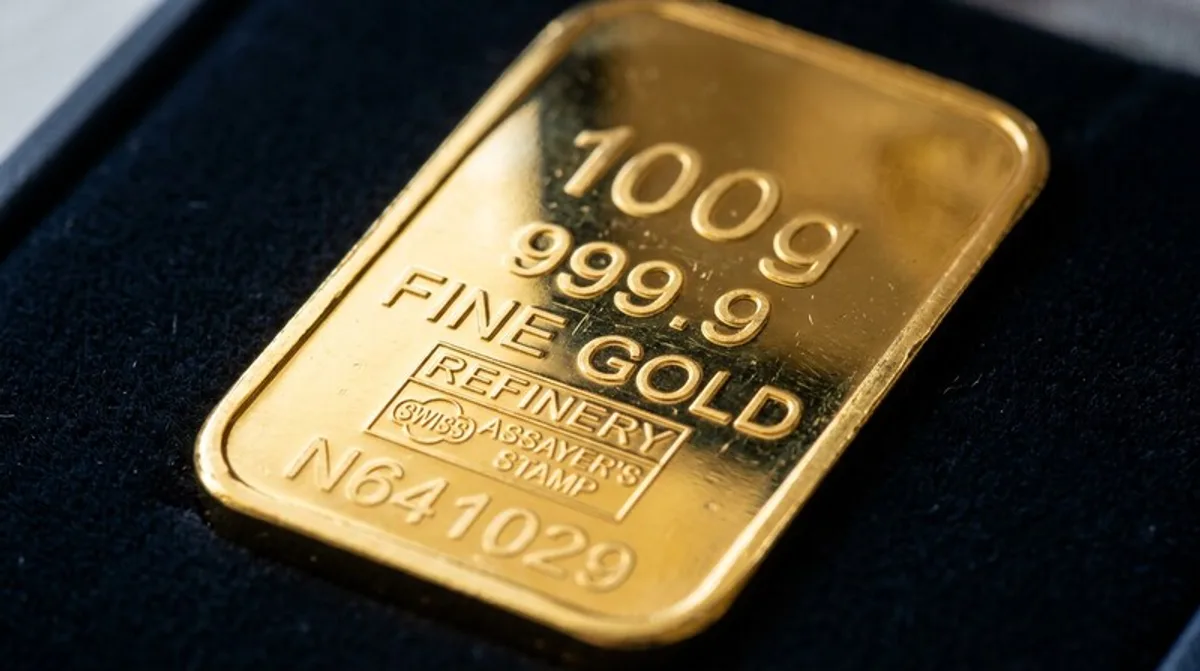 Goldbarren Nahaufnahme Stempel Gewicht