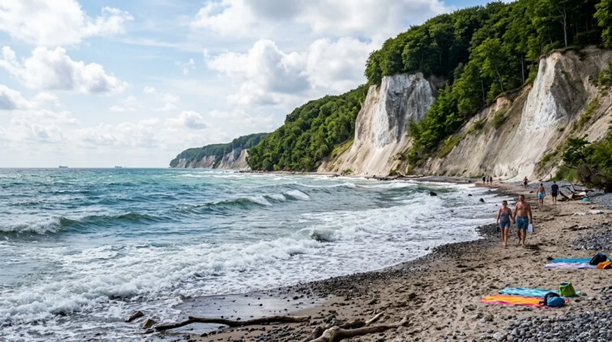 Ostsee Kueste Strand Ruegen Kreideküste Wellen Sommer