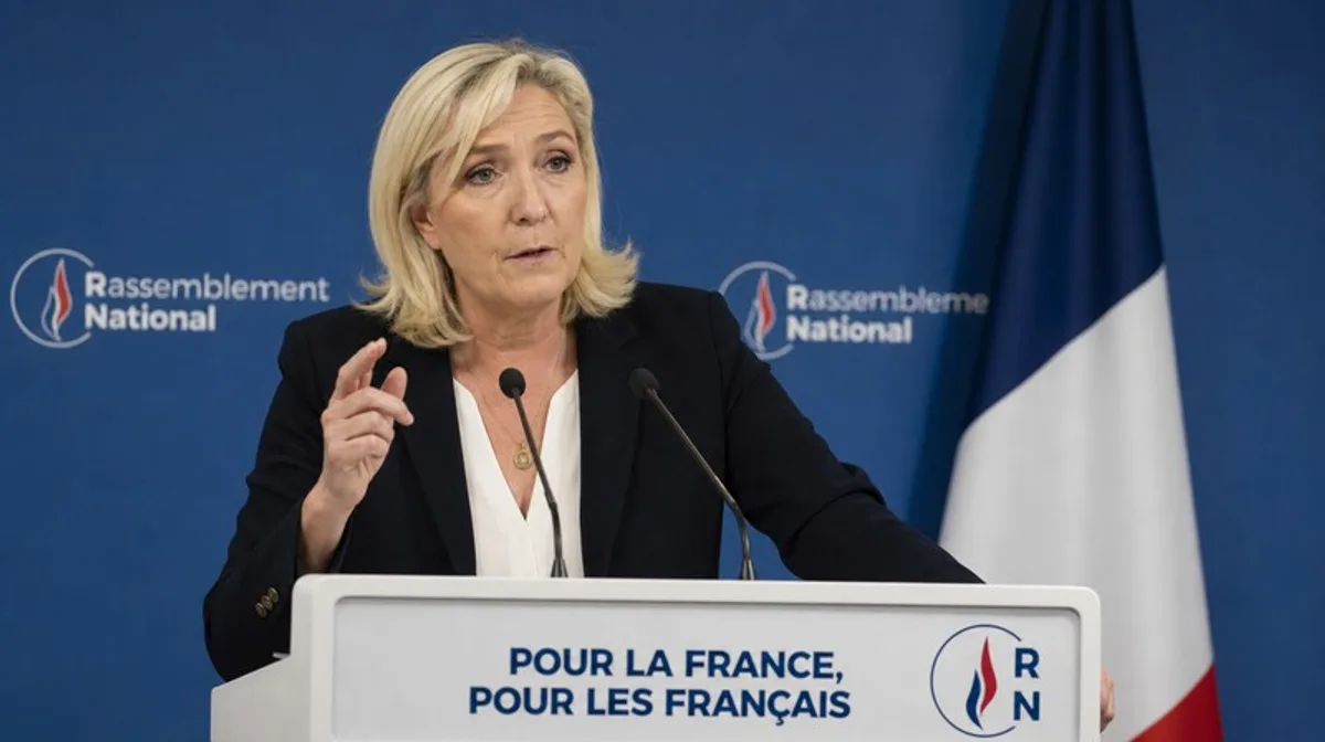 Politikerin Podium Rede Frankreich Nationalversammlung Mikrofon Anzug Zennews24
