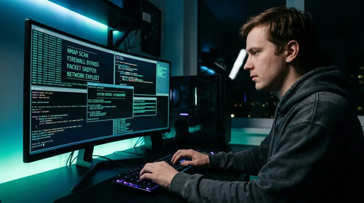 Cybersecurity Hacker Code Bildschirm Sicherheit Netzwerk Digital