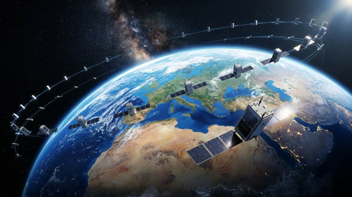Satellit Weltraum Erde Orbit Kommunikation Technologie Starlink