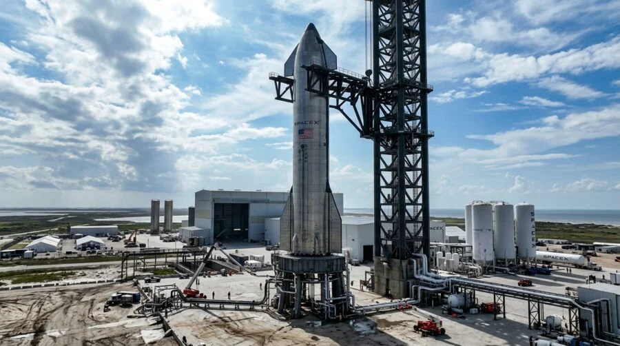 SpaceX Starship auf der Startrampe in Boca Chica, Texas