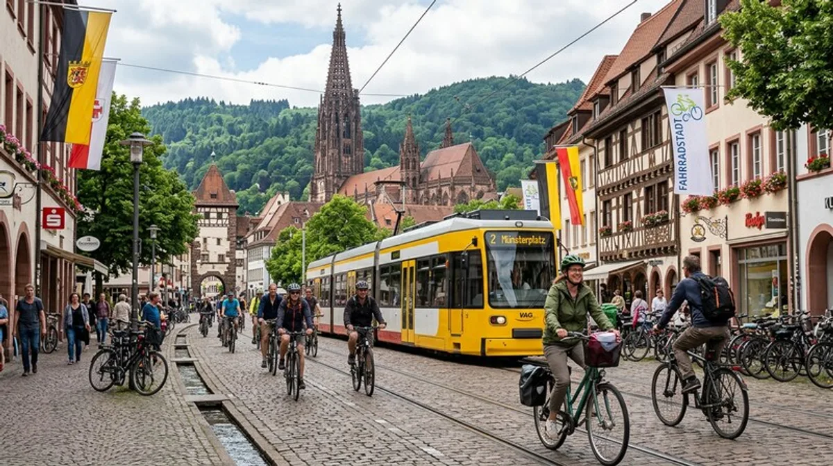 Freiburg Ökohauptstadt Fahrradfahrer