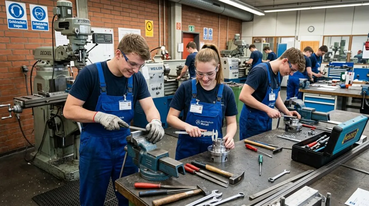 Vocational Schule Apprentices Werkstatt Practical Ausbildung Tools