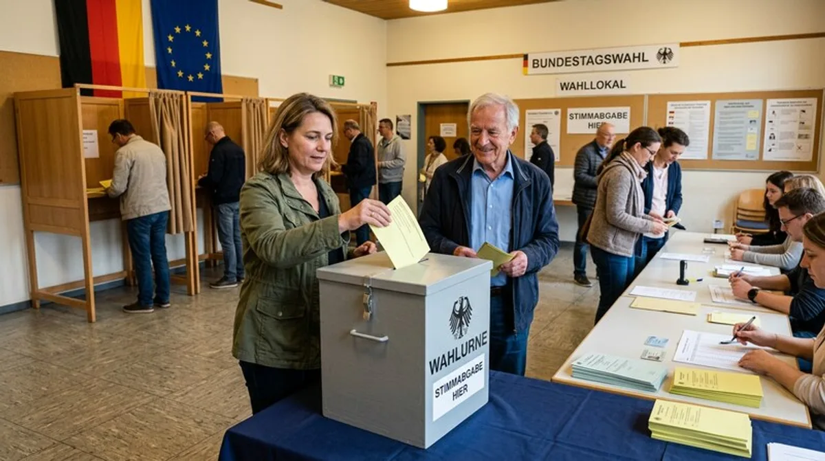 Wahl Wahllokal Urne Stimmzettel Buerger Abstimmen Deutschland